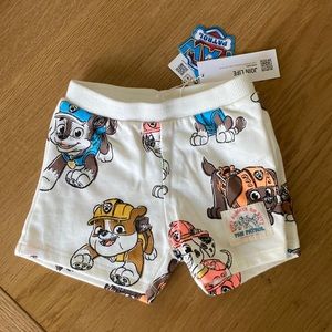 Zara boys paw patrol shorts size 9-12 months